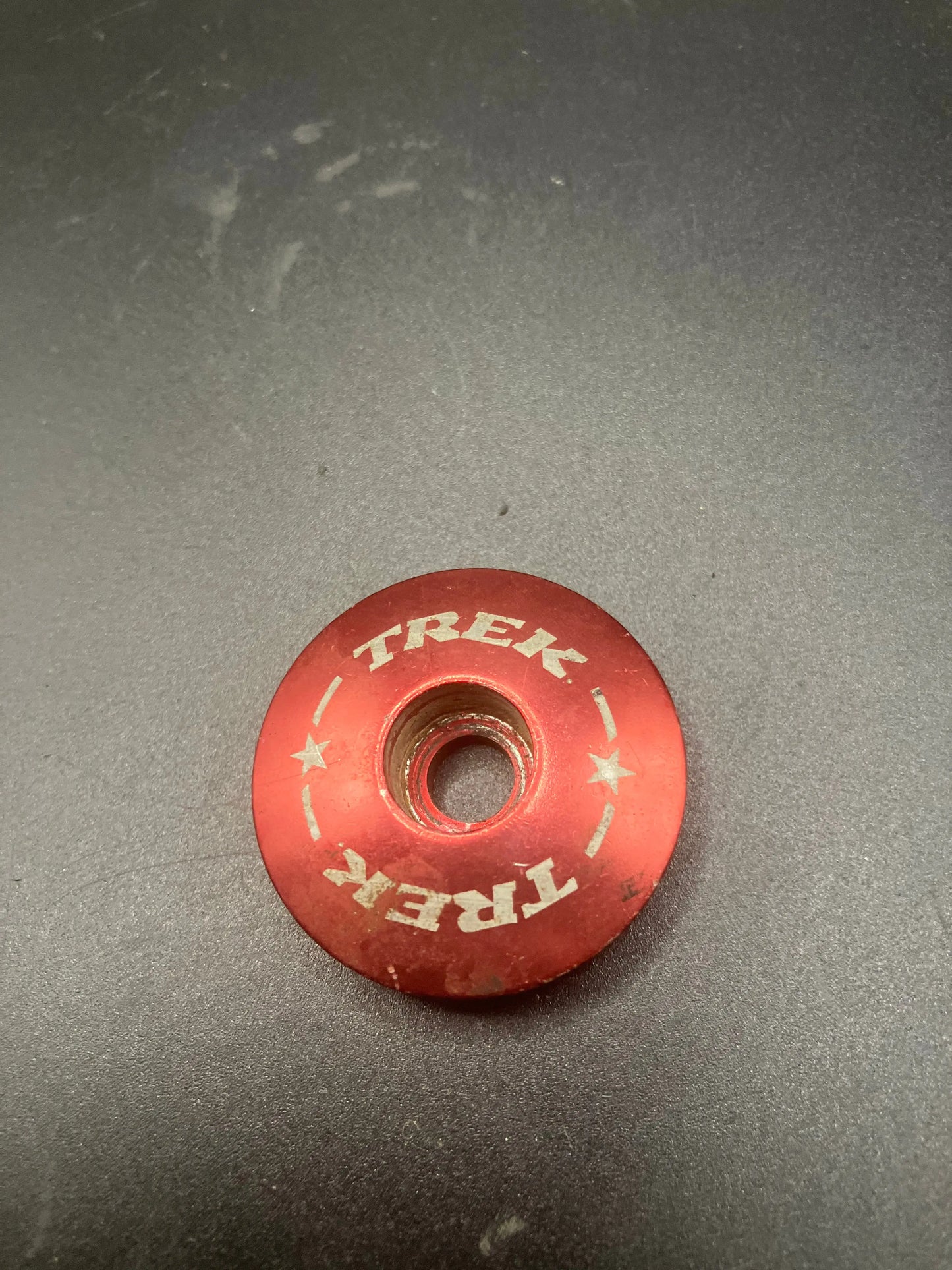 Red Trek Stem Top Cap DannyStarkRidesFixedShop
