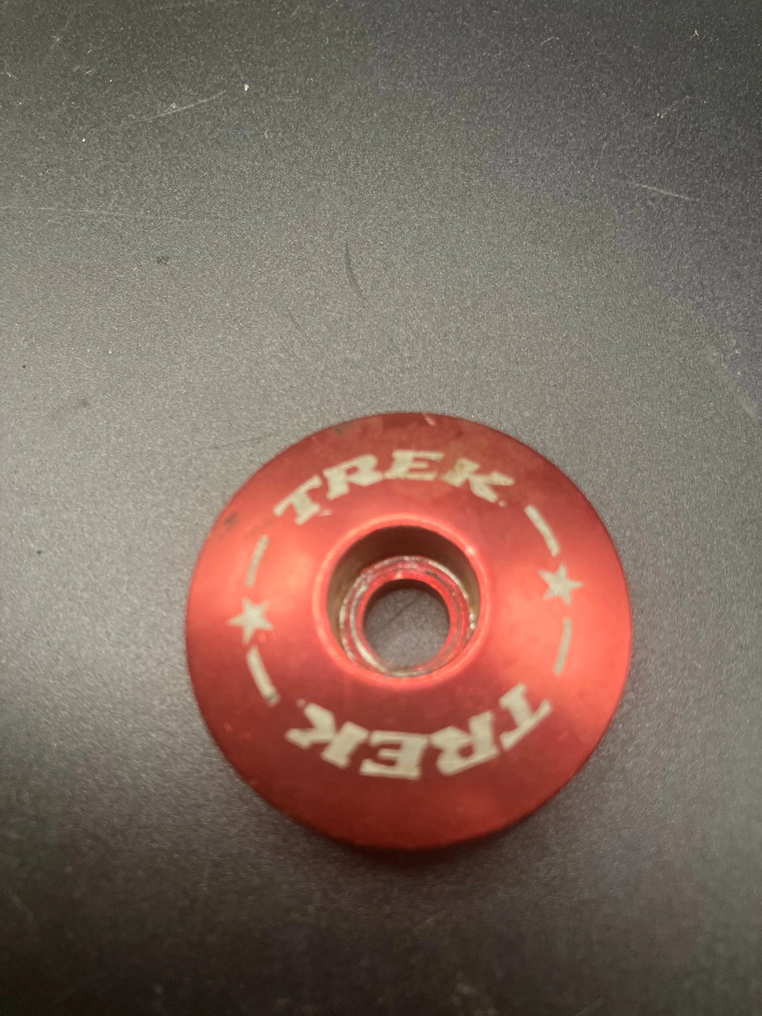 Red Trek Stem Top Cap DannyStarkRidesFixedShop