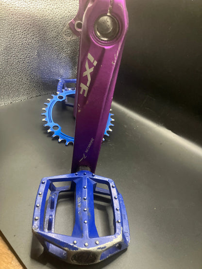 Crankset With Pedals And 32T Chain Ring DannyStarkRidesFixedShop