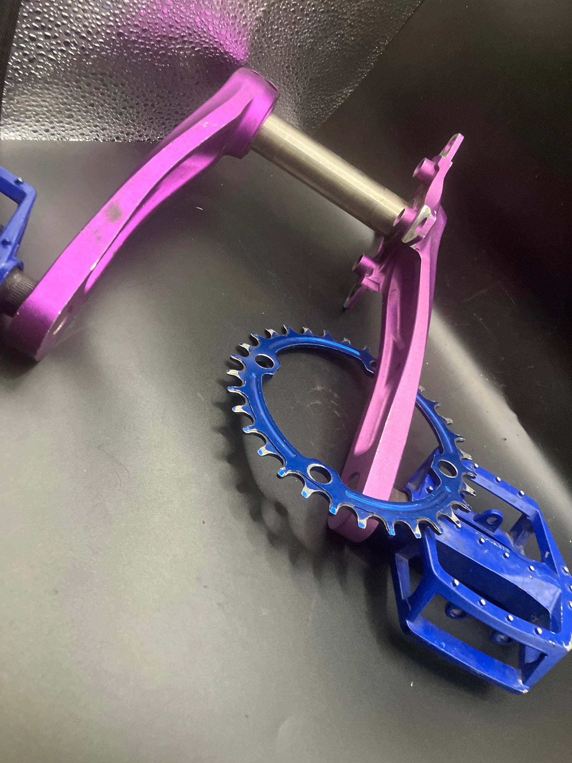 Crankset With Pedals And 32T Chain Ring DannyStarkRidesFixedShop