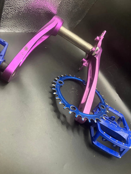 Crankset With Pedals And 32T Chain Ring DannyStarkRidesFixedShop