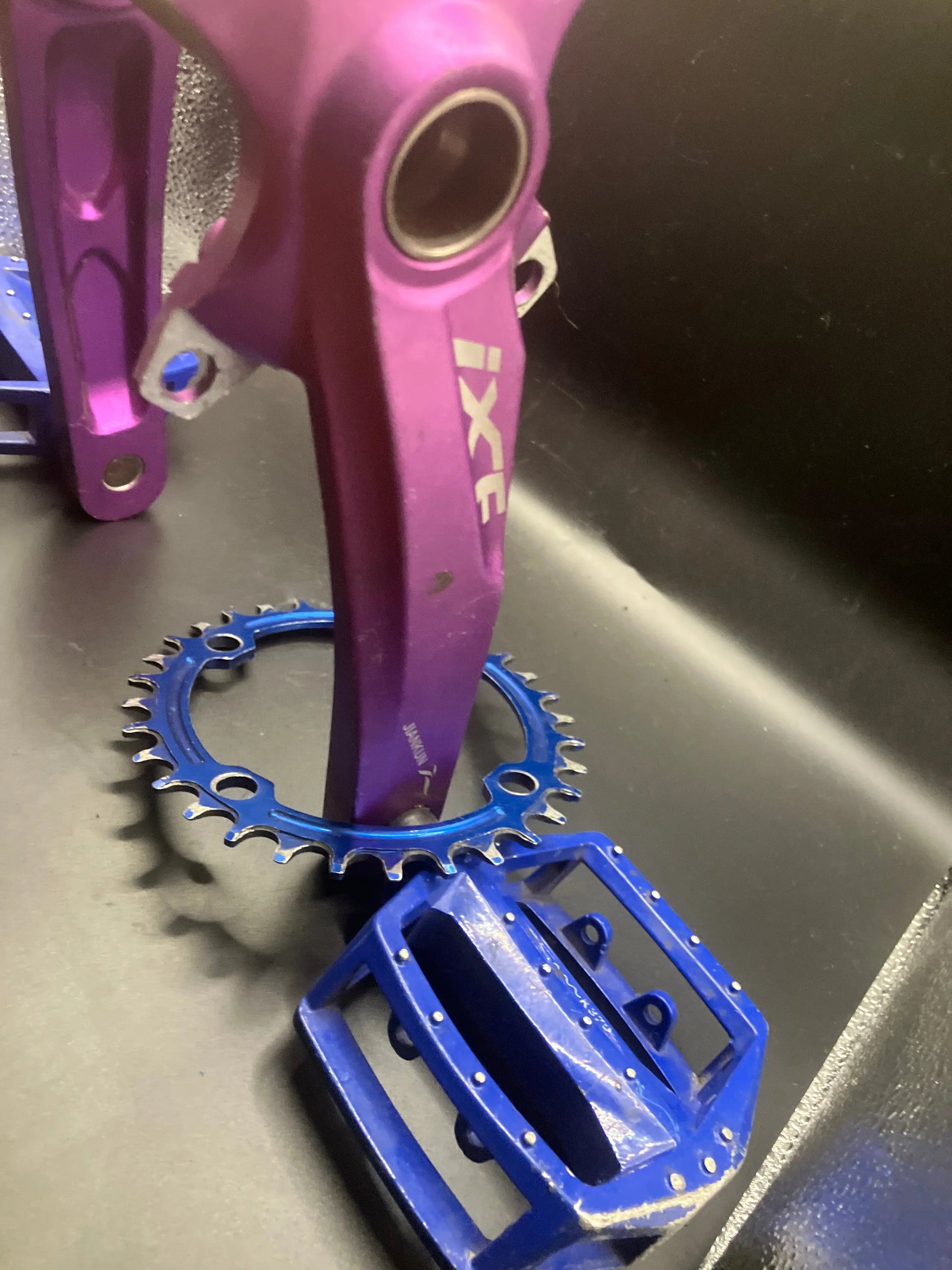 Crankset With Pedals And 32T Chain Ring DannyStarkRidesFixedShop