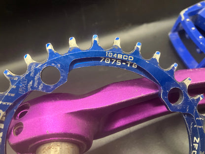 Crankset With Pedals And 32T Chain Ring DannyStarkRidesFixedShop
