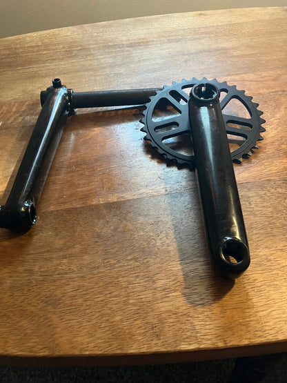BMX Unbranded 175 Cranks with 33T Sprocket 8 Spline Mid BB DannyStarkRidesFixed.Shop